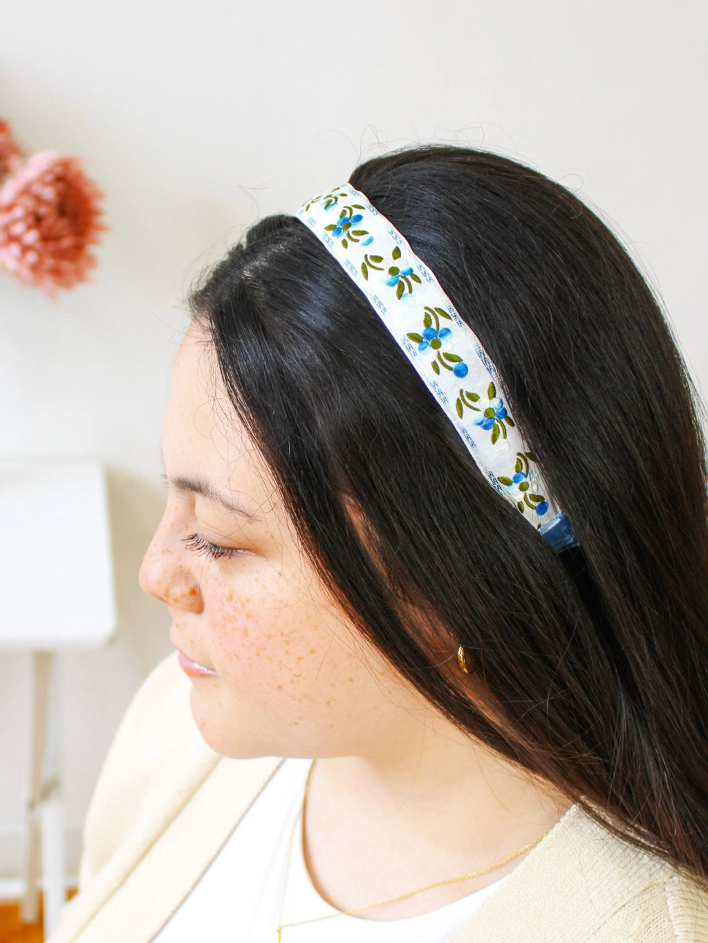 Blue Clematis Floral Headband by Ash & Rose