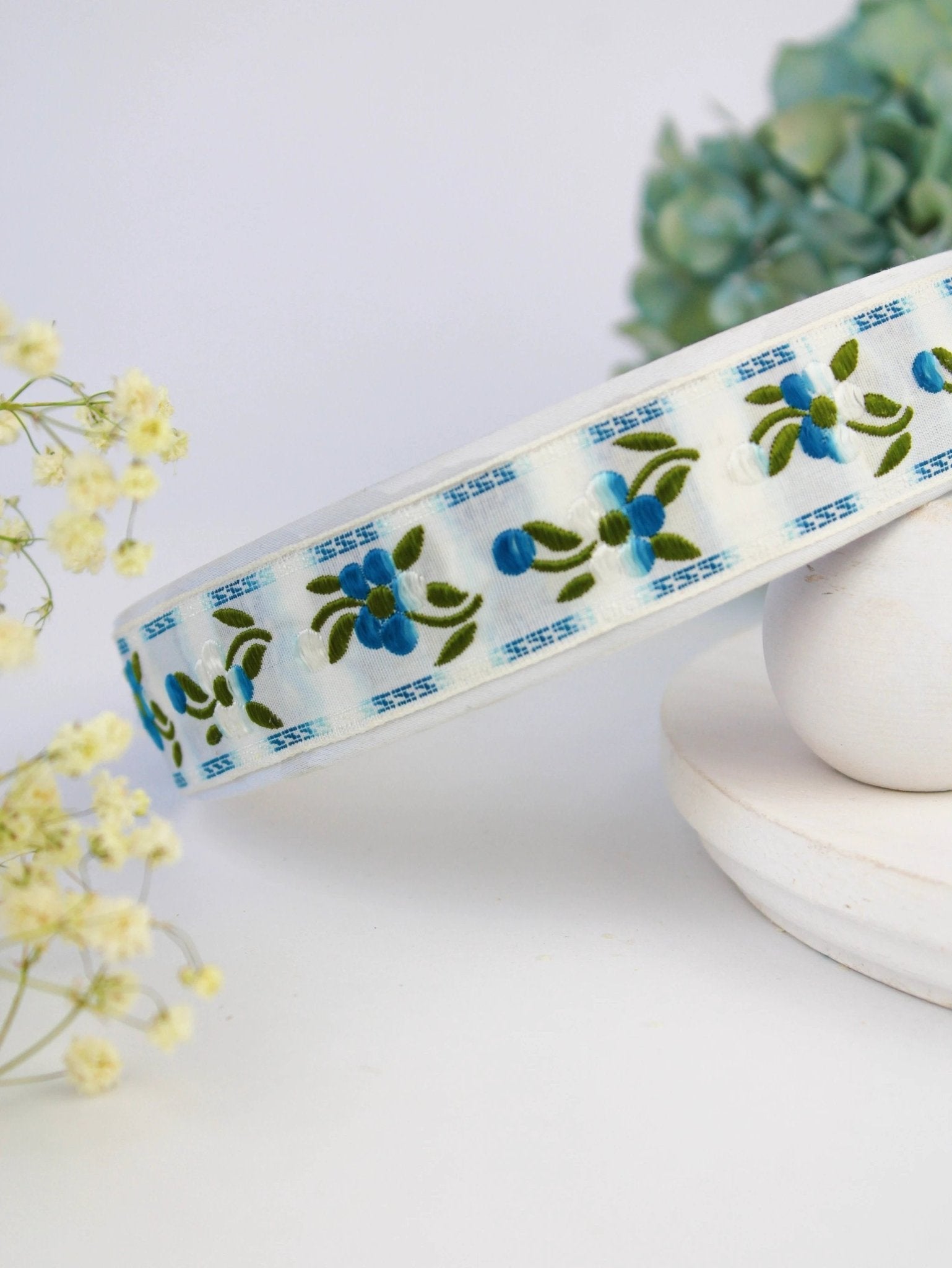 Blue Clematis Floral Headband by Ash & Rose