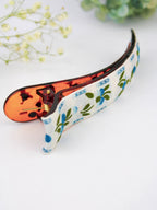 Blue Clematis Floral Ribbon Hair Clip by Ash & Rose