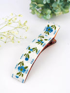 Blue Clematis Floral Ribbon Hair Clip by Ash & Rose
