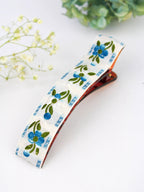 Blue Clematis Floral Ribbon Hair Clip by Ash & Rose