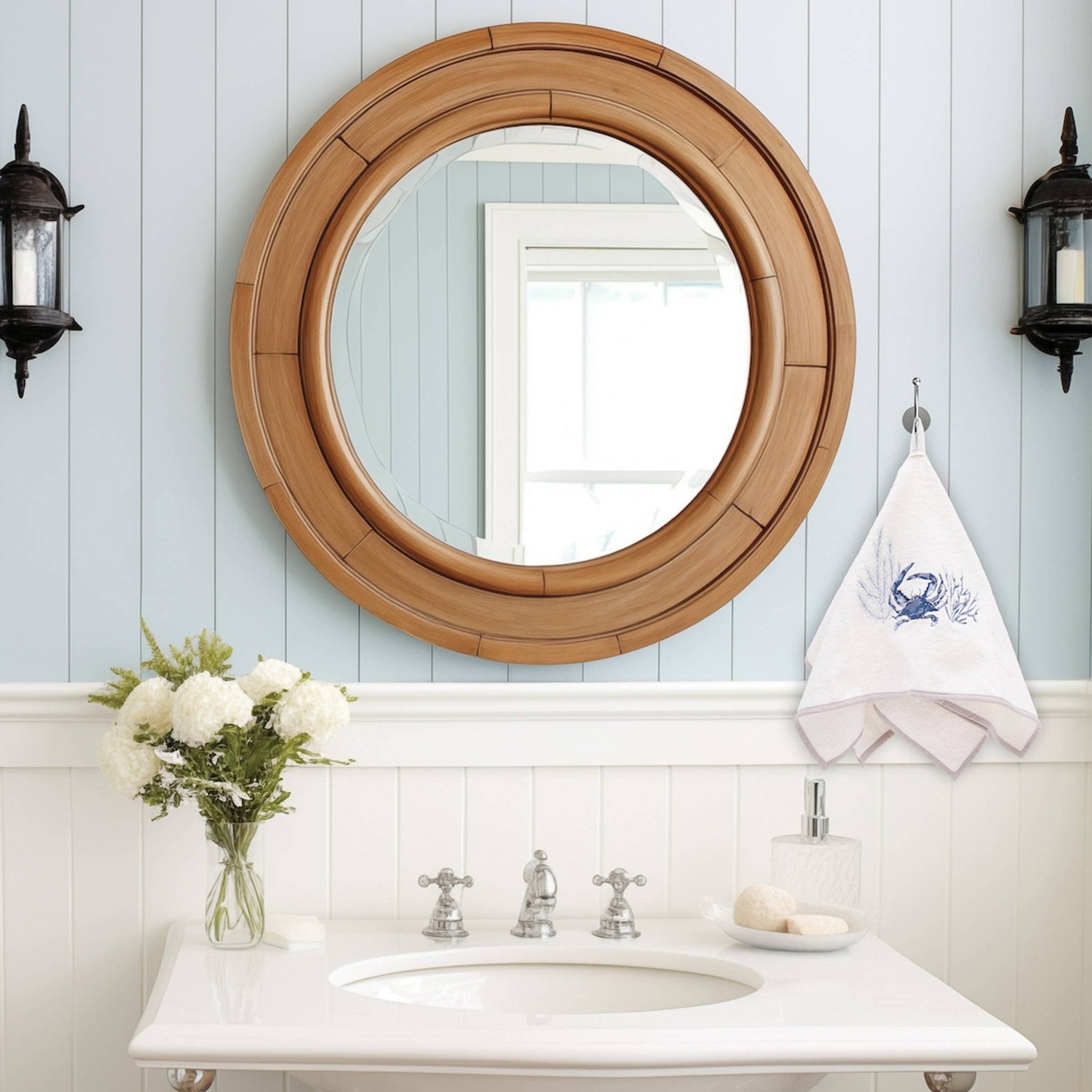 Blue Crab Terrycloth Guest Hand Towel La Vie Bien Blue Crab Terrycloth Guest Hand Towel