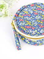 Blue Ditsy Print Jewelry Pouch by Ash & Rose