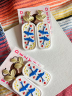 Blue Dove Tile Earrings Earrings La Vie Bien Blue Dove Tile Earrings