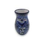 Blue Floral Talavera Vase | Hand - Painted Mexican Pottery Talavera Planter La Vie Bien Blue Floral Talavera Vase | Hand - Painted Mexican Pottery