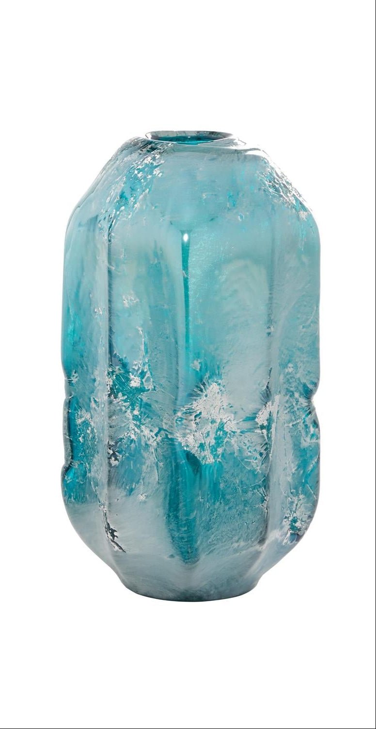 Blue Glass Handmade Blown Decorative Vase Vases La Vie Bien Blue Glass Handmade Blown Decorative Vase