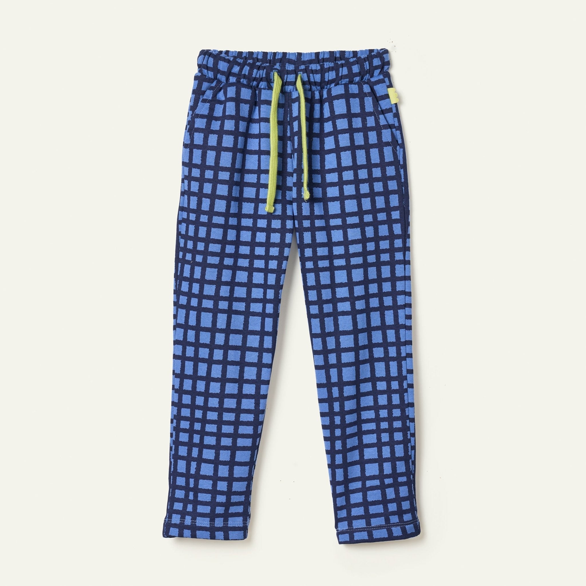 Blue Grid Jogger Joggers La Vie Bien Blue Grid Jogger