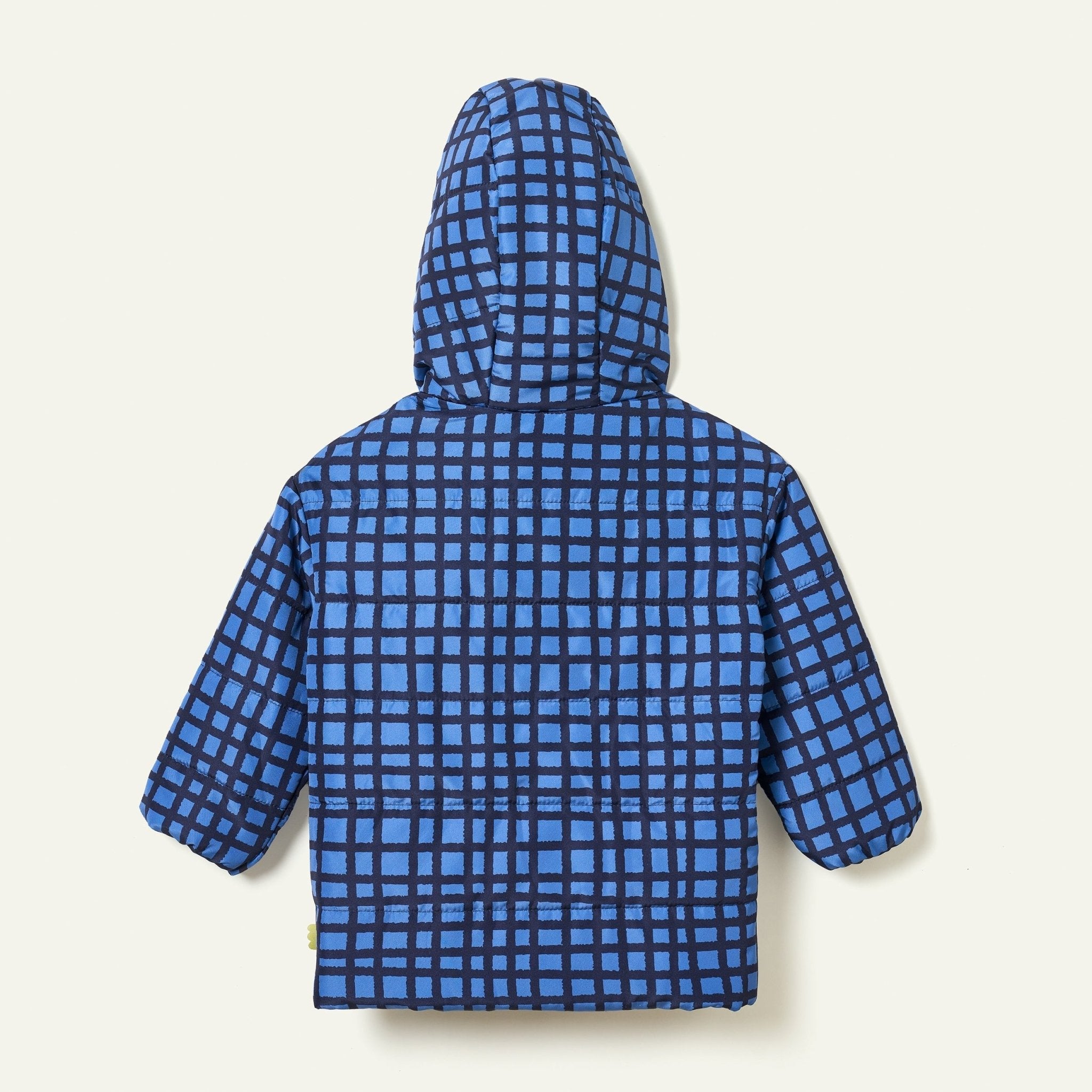 Blue Grid Puffer Jackets La Vie Bien Blue Grid Puffer