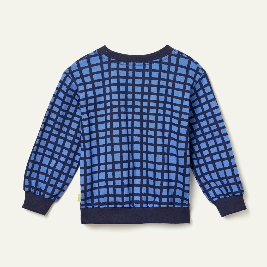 Blue Grid Sweatshirt sweatshirt La Vie Bien Blue Grid Sweatshirt