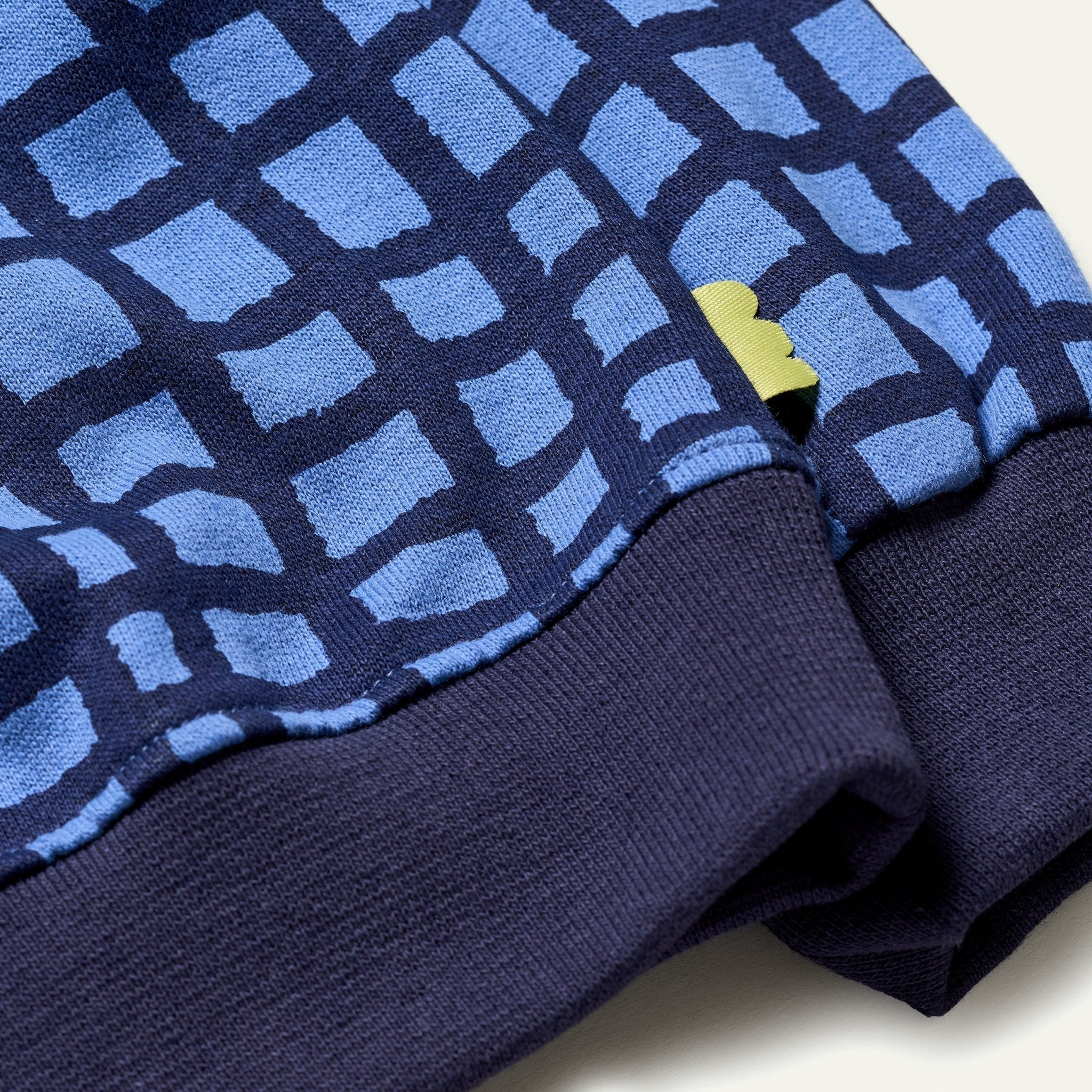 Blue Grid Sweatshirt sweatshirt La Vie Bien Blue Grid Sweatshirt