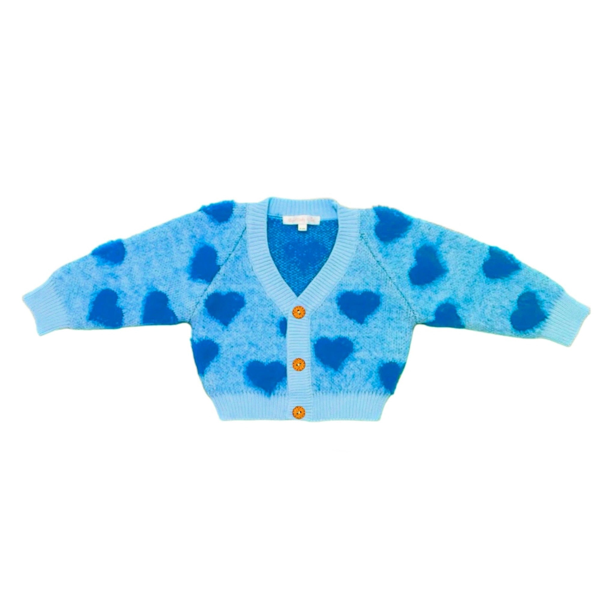 Blue Hearts Cozy Valentine's Day Cardigan Cardigan La Vie Bien Blue Hearts Cozy Valentine's Day Cardigan