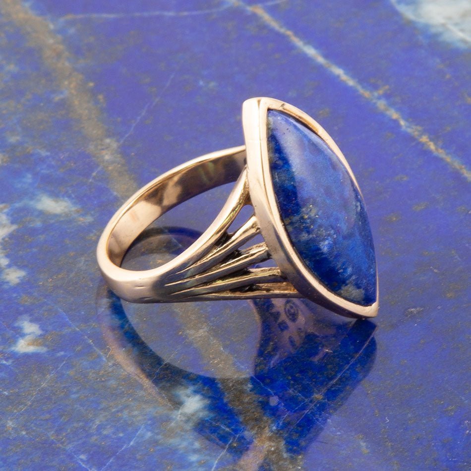 Blue Lapis Golden Spark Ring Rings La Vie Bien Blue Lapis Golden Spark Ring