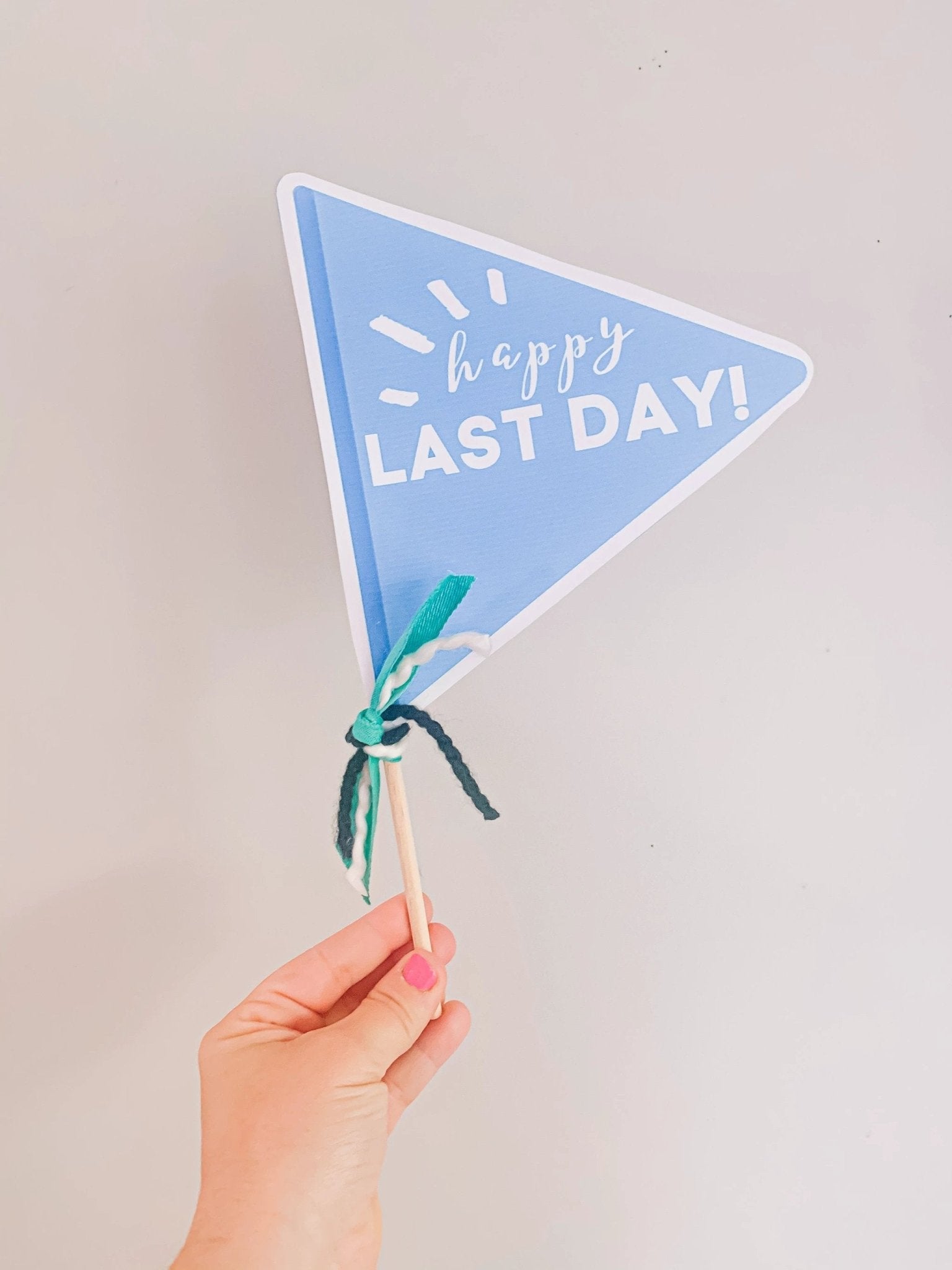 Blue Last Day of School Flag by Evie Pearl Handmade