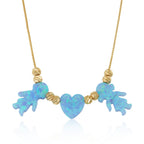 Blue Opal Charms Necklace La Vie Bien Blue Opal Charms Necklace
