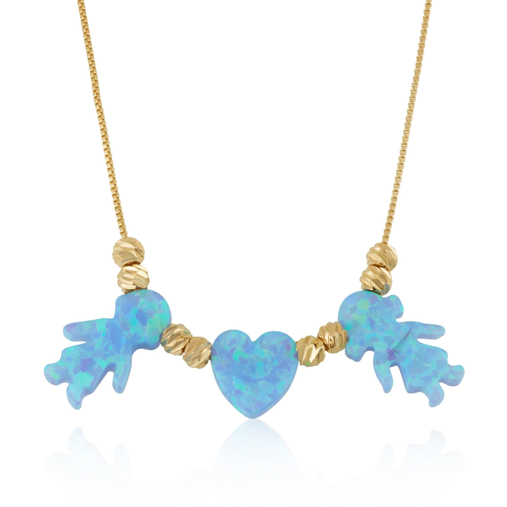 Blue Opal Charms Necklace La Vie Bien Blue Opal Charms Necklace