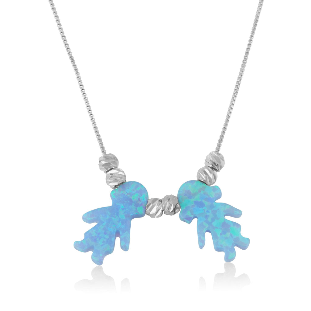 Blue Opal Charms Necklace La Vie Bien Blue Opal Charms Necklace