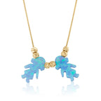 Blue Opal Charms Necklace La Vie Bien Blue Opal Charms Necklace