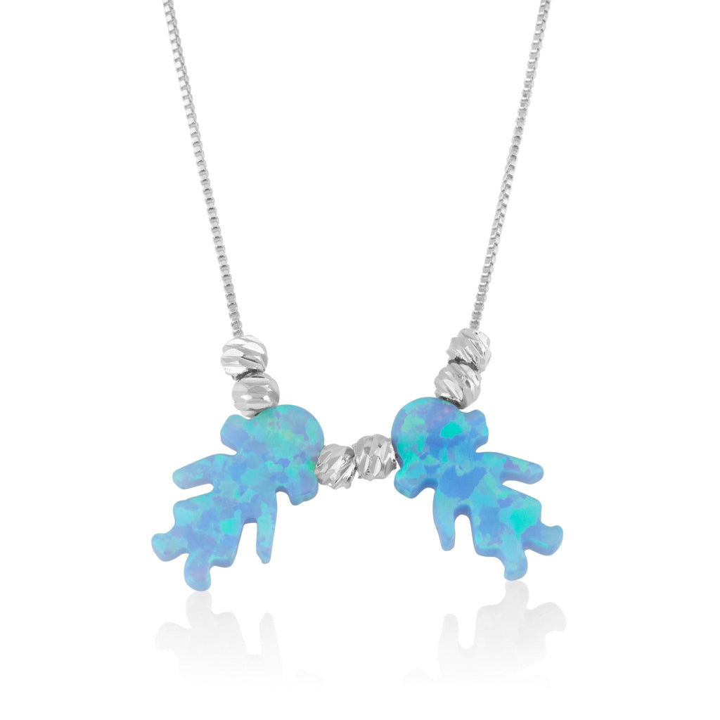 Blue Opal Charms Necklace La Vie Bien Blue Opal Charms Necklace