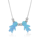 Blue Opal Charms Necklace La Vie Bien Blue Opal Charms Necklace