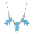 Blue Opal Charms Necklace La Vie Bien Blue Opal Charms Necklace