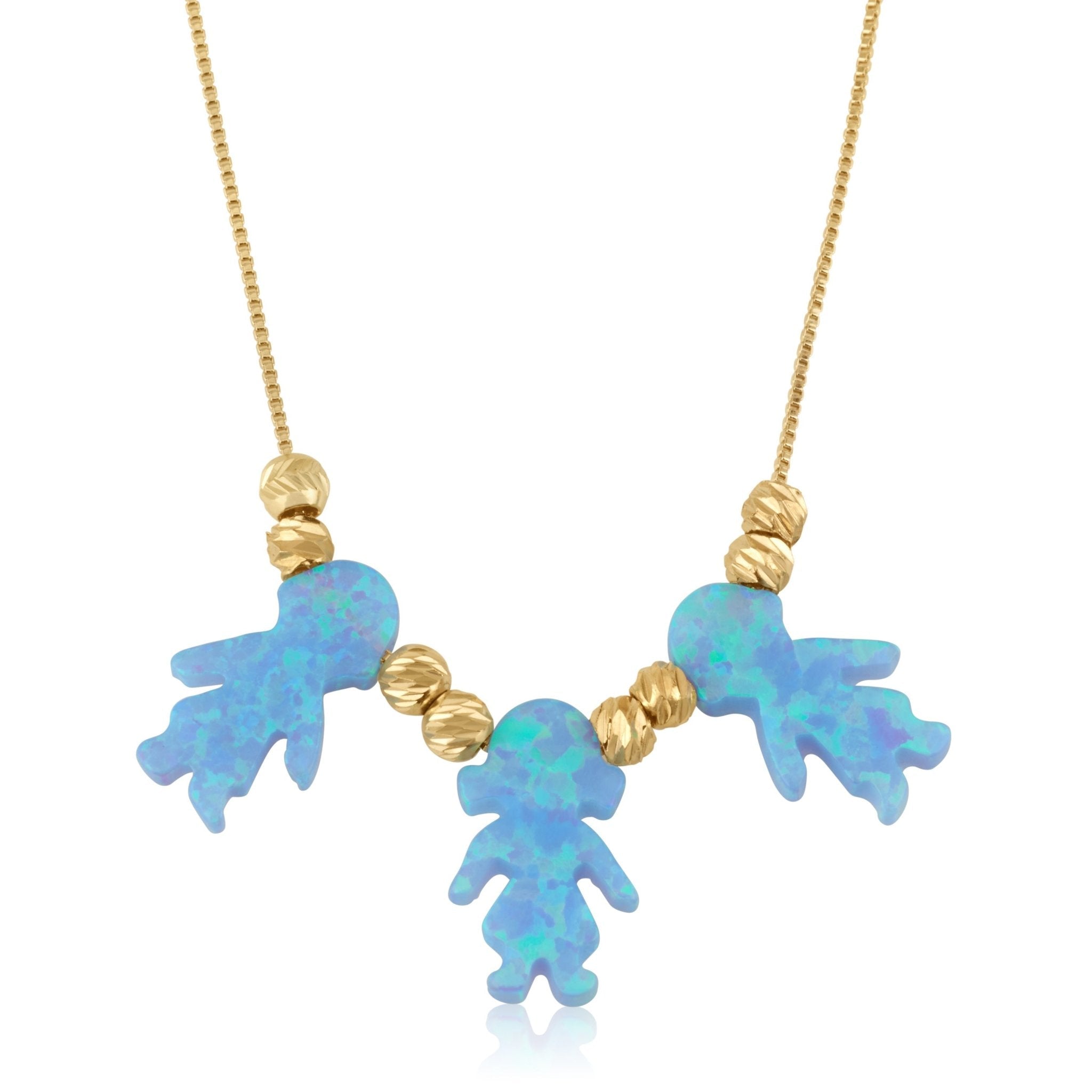 Blue Opal Charms Necklace La Vie Bien Blue Opal Charms Necklace