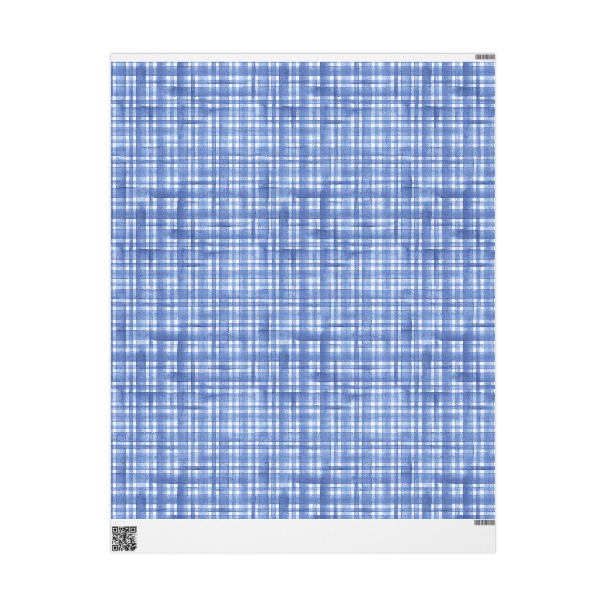 Blue Plaid Wrapping Paper, Gift Wrap for Birthdays, Holidays, Housewarming, Baby Showers, Special Occasions
