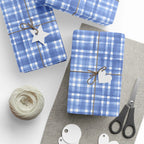Blue Plaid Wrapping Paper, Gift Wrap for Birthdays, Holidays, Housewarming, Baby Showers, Special Occasions by Printify