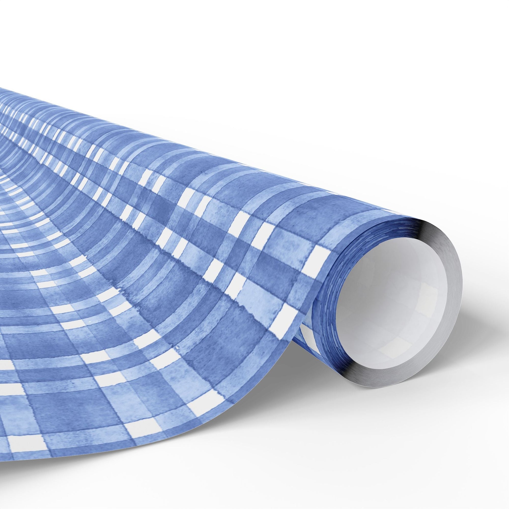Blue Plaid Wrapping Paper, Gift Wrap for Birthdays, Holidays, Housewarming, Baby Showers, Special Occasions