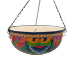 Blue Rim Talavera Hanging Pot | Hand-Painted Ceramic Planter