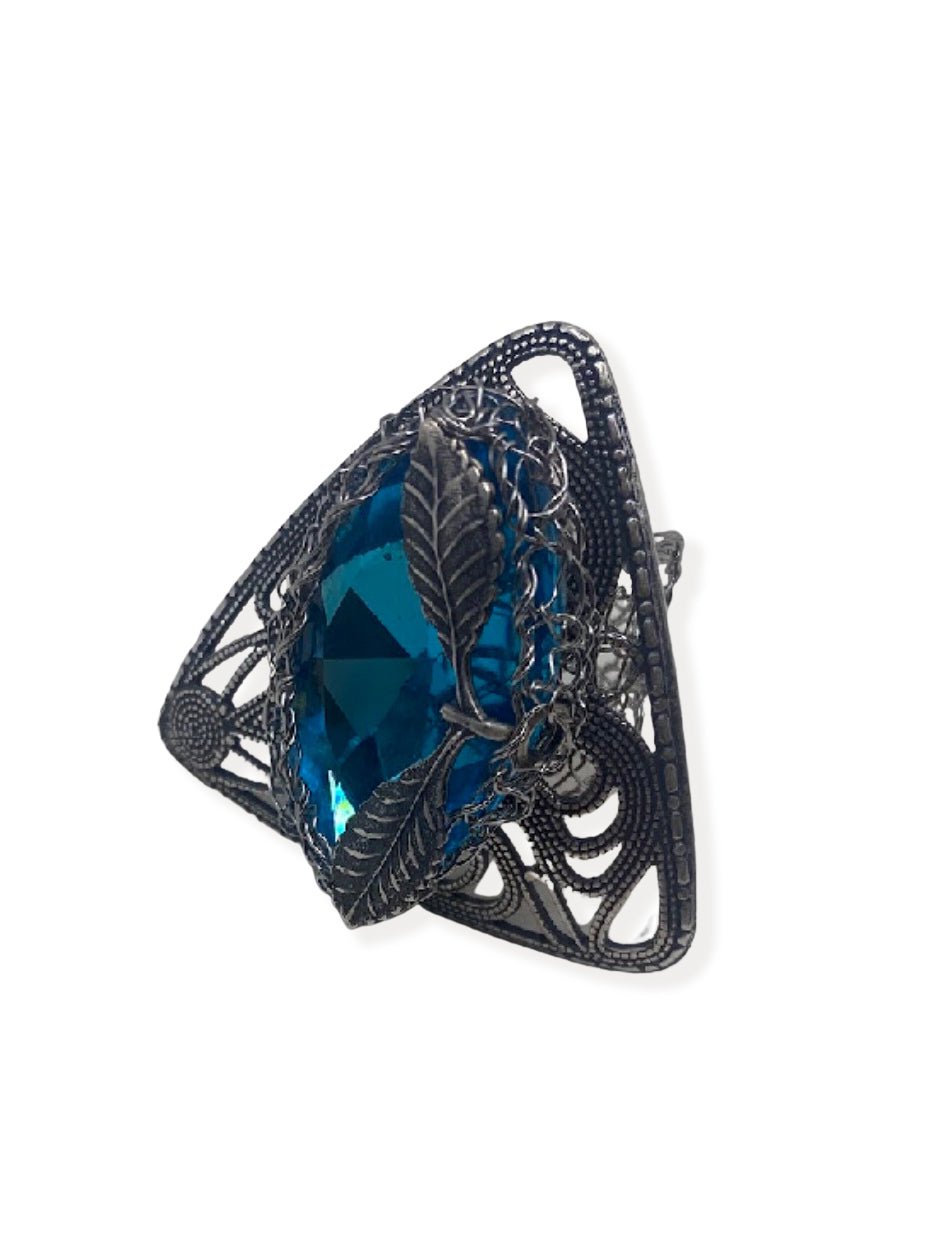 Blue Swarovski stone stainless steel ring Rings La Vie Bien Blue Swarovski stone stainless steel ring