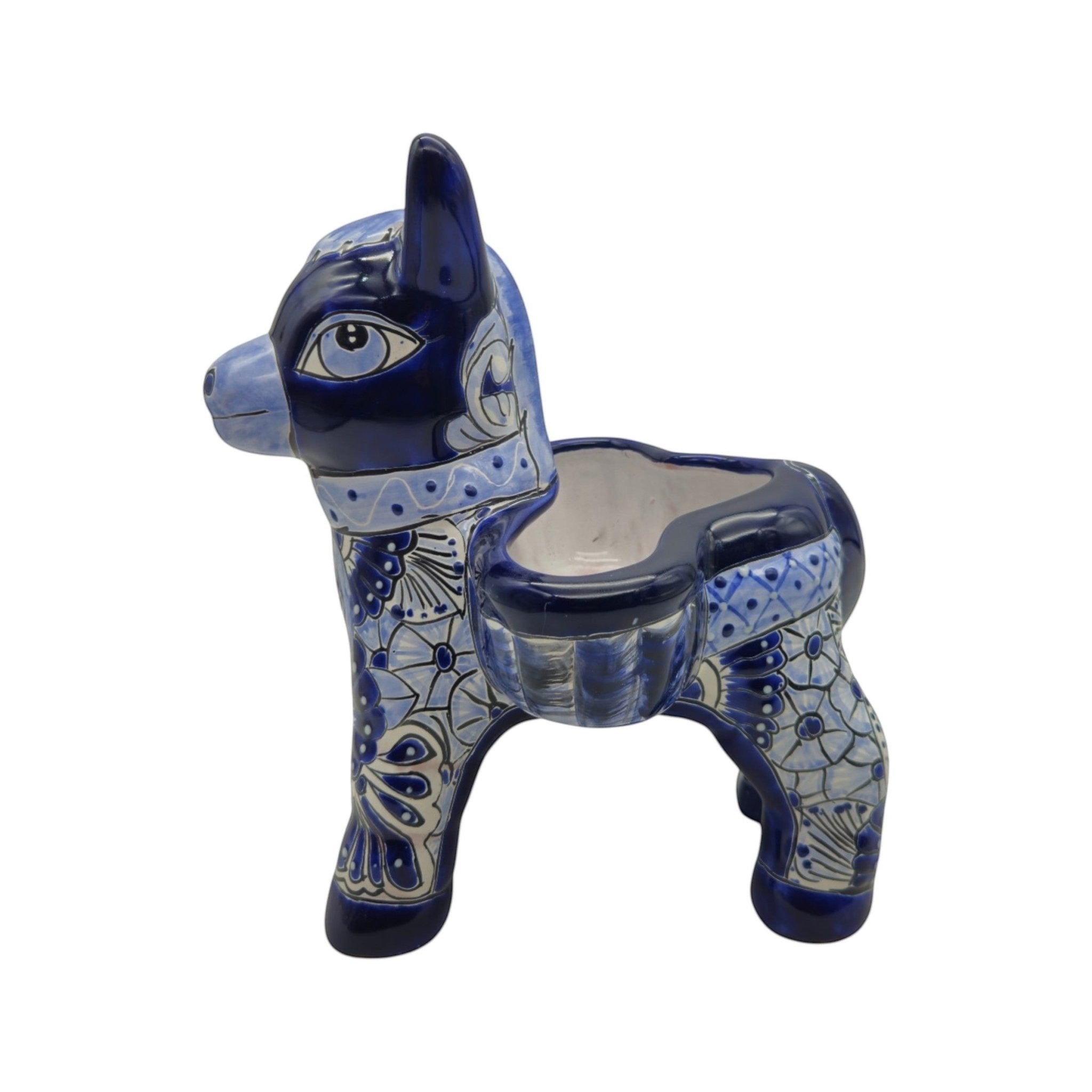 Blue Talavera Donkey Planter | Handcrafted Mexican Pottery Talavera Planter La Vie Bien Blue Talavera Donkey Planter | Handcrafted Mexican Pottery