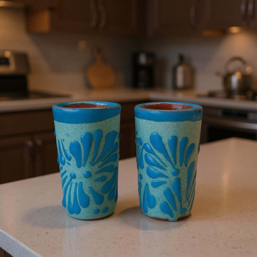 Blue Talavera Shot Glass | Hand-Painted Baby Shower Favor