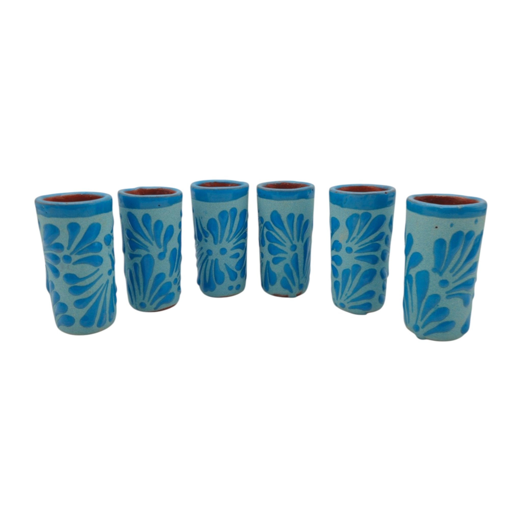 Blue Talavera Shot Glass | Hand-Painted Baby Shower Favor Mexican Shot Glass La Vie Bien Blue Talavera Shot Glass | Hand-Painted Baby Shower Favor