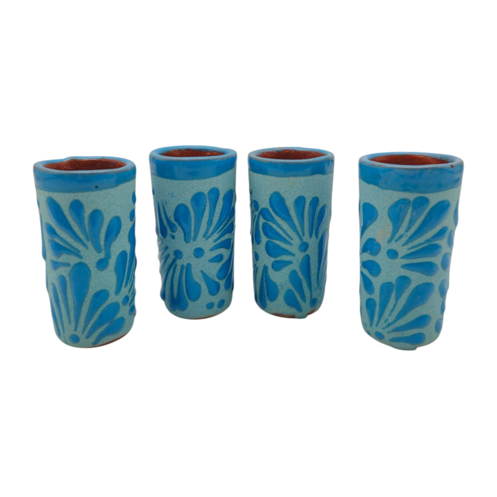 Blue Talavera Shot Glass | Hand-Painted Baby Shower Favor Mexican Shot Glass La Vie Bien Blue Talavera Shot Glass | Hand-Painted Baby Shower Favor