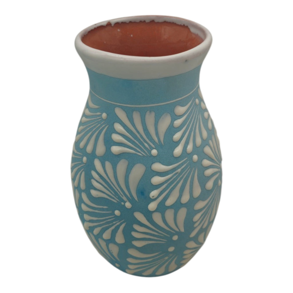 Blue Talavera Vase | Hand-Painted Mexican Pottery Talavera Planter La Vie Bien Blue Talavera Vase | Hand-Painted Mexican Pottery