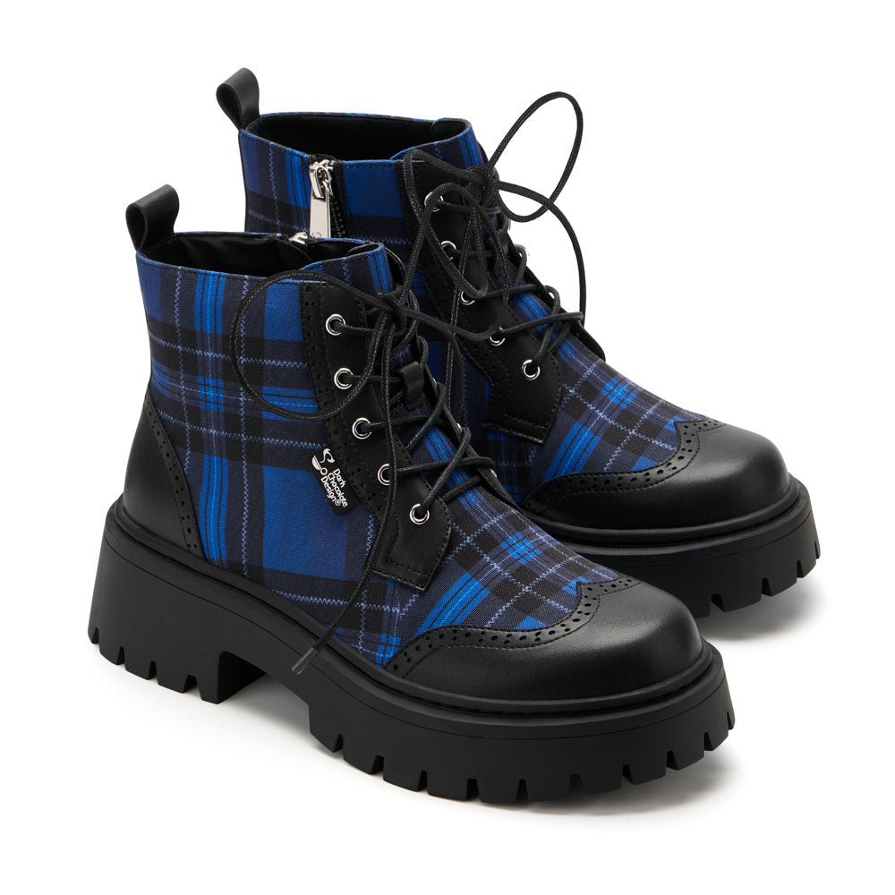Blue Tartan Women's Boots Boots La Vie Bien Blue Tartan Women's Boots