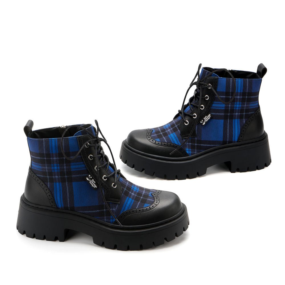 Blue Tartan Women's Boots Boots La Vie Bien Blue Tartan Women's Boots