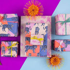 Blue Tigers • Double-Sided Everyday Eco Wrapping Paper La Vie Bien Blue Tigers • Double-Sided Everyday Eco Wrapping Paper