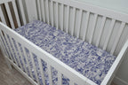 Blue Toile Crib Sheet La Vie Bien Blue Toile Crib Sheet