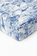 Blue Toile Crib Sheet La Vie Bien Blue Toile Crib Sheet