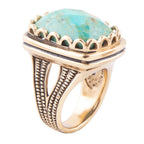 Blue Turquoise and Golden Cocktail Ring Rings La Vie Bien Blue Turquoise and Golden Cocktail Ring