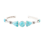 Blue Turquoise and Sterling Silver Cuff Bracelet