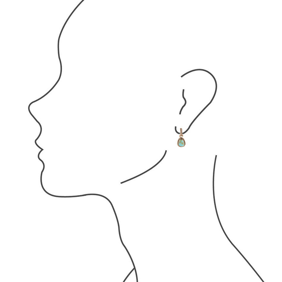Blue Turquoise Golden Roped Earrings Earrings La Vie Bien Blue Turquoise Golden Roped Earrings