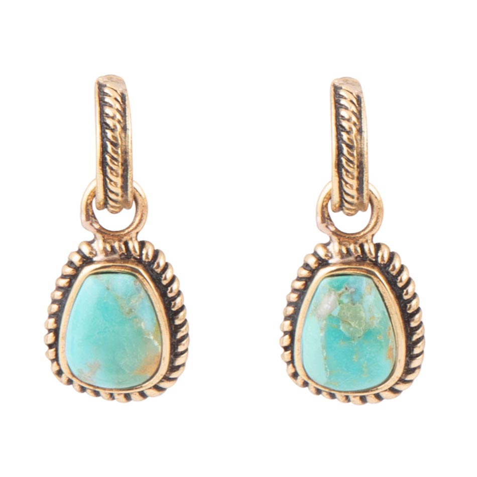 Blue Turquoise Golden Roped Earrings Earrings La Vie Bien Blue Turquoise Golden Roped Earrings