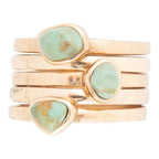 Blue Turquoise Golden Stacking Ring Set by Barse Jewelry