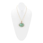 Blue Turquoise Long Golden Chain Necklace Necklaces La Vie Bien Blue Turquoise Long Golden Chain Necklace