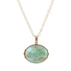 Blue Turquoise Long Golden Chain Necklace Necklaces La Vie Bien Blue Turquoise Long Golden Chain Necklace