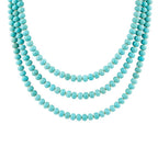 Blue Turquoise Magnesite Golden Necklace by Barse Jewelry