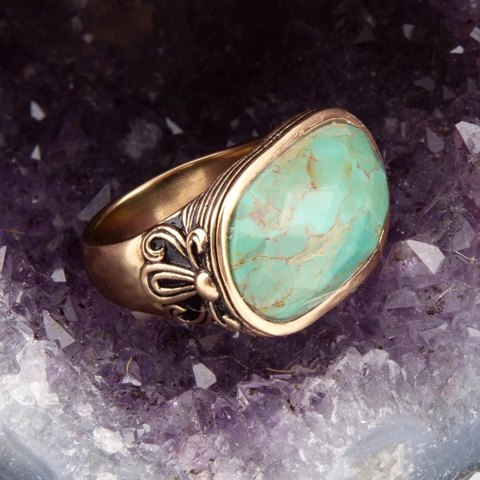Blue Turquoise Oval Statement Ring by Barse Jewelry