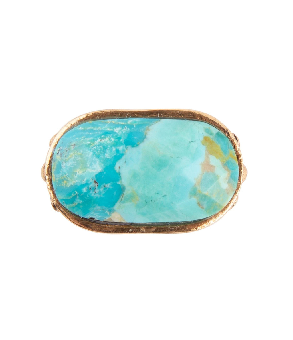 Blue Turquoise Oval Statement Ring by Barse Jewelry